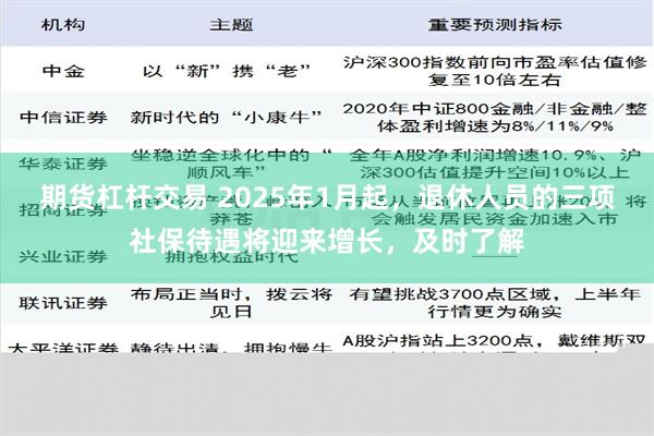 期货杠杆交易 2025年1月起，退休人员的三项社保待遇将迎来增长，及时了解